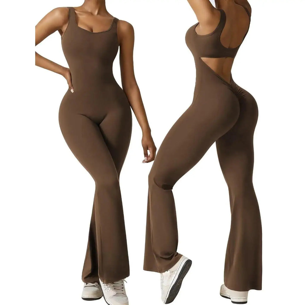 Low-Waist High-Leg Yoga Jumpsuit Backless Sleeveless Booty-Lifting Sexy Women's One-Piece Suit Lona De Brand