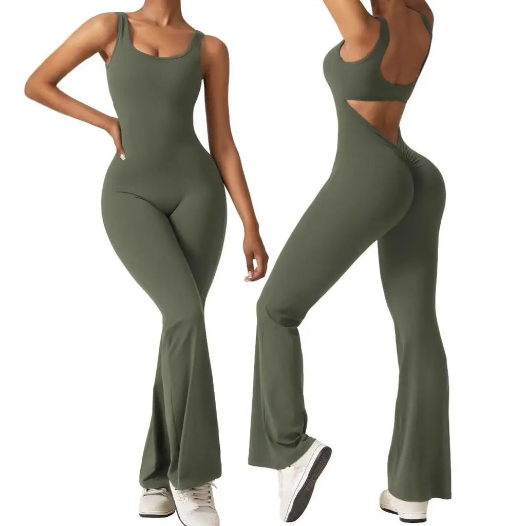 Low-Waist High-Leg Yoga Jumpsuit Backless Sleeveless Booty-Lifting Sexy Women's One-Piece Suit Lona De Brand